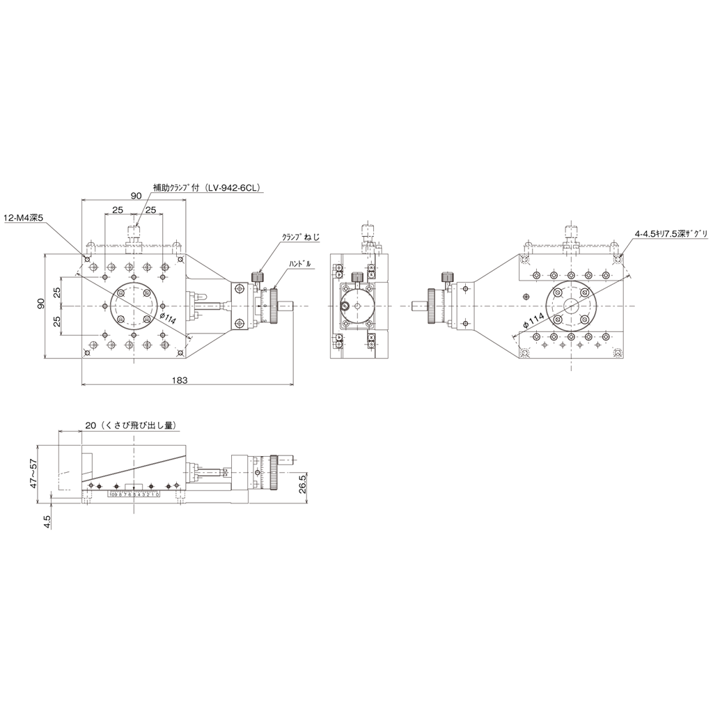 中央精機 LD-P4051FX 透過型XY軸フィックスステージ 40×40 - 道具、工具