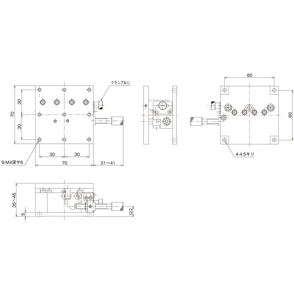 人気ブラドン 中央精機 ハイグレードアルミXYステージ 70×70 LD-7047